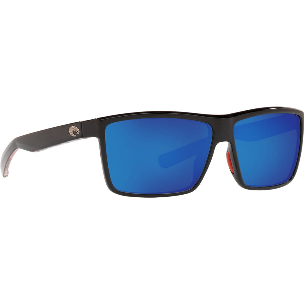 Costa Rinconcito Shiny USA Black Frame Sunglasses w/ Blue Mirror 580G Lenses RIC-401-OBMGLP