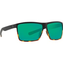 Costa Rincon Matte Black/Shiny Tortoise Frame Sunglasses w/ Green Mirror 580P Lenses RIN-181-OGMP