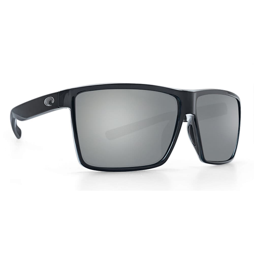 Costa Rincon Shiny Black Frame Sunglasses w/ Gray Silver Mirror 580P Lenses RIN-11-OSGP