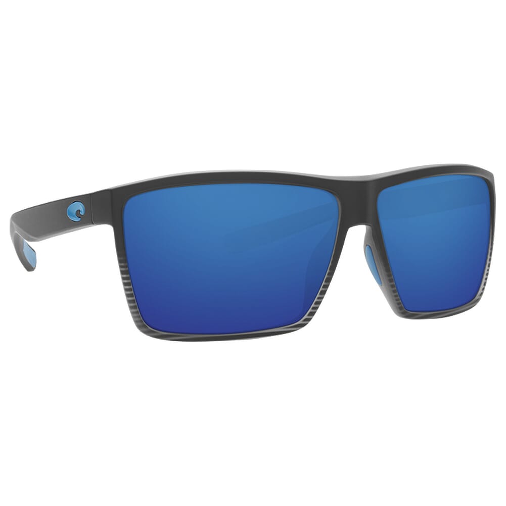 Costa Rincon Matte Smoke Crystal Fade Frame Sunglasses w/ Blue Mirror 580G Lenses RIN-179-OBMGLP