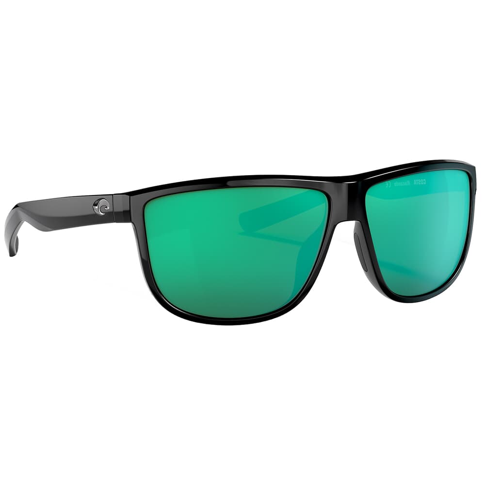 Costa Rincondo Shiny Black Sunglasses w/ Green Mirror 580P Lenses 06S9010-90100261