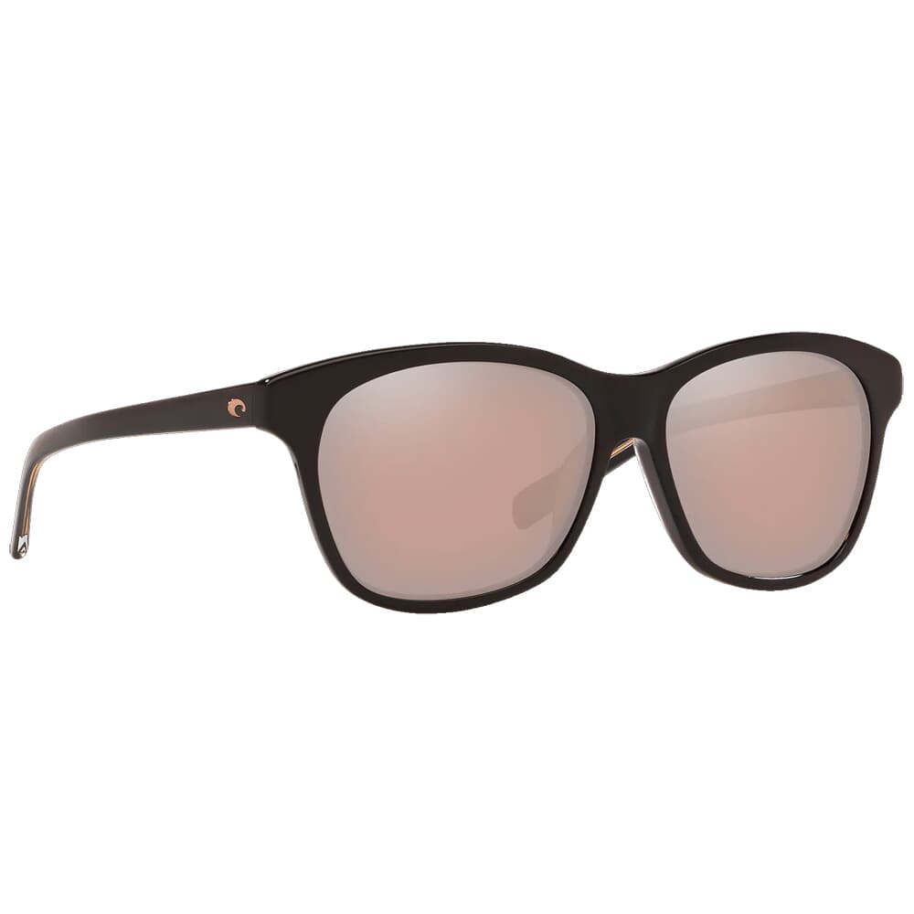 Costa Sarasota Shiny Black Frame Sunglasses w/ Copper Silver Mirror 580G Lenses SAR-11-OSCGLP