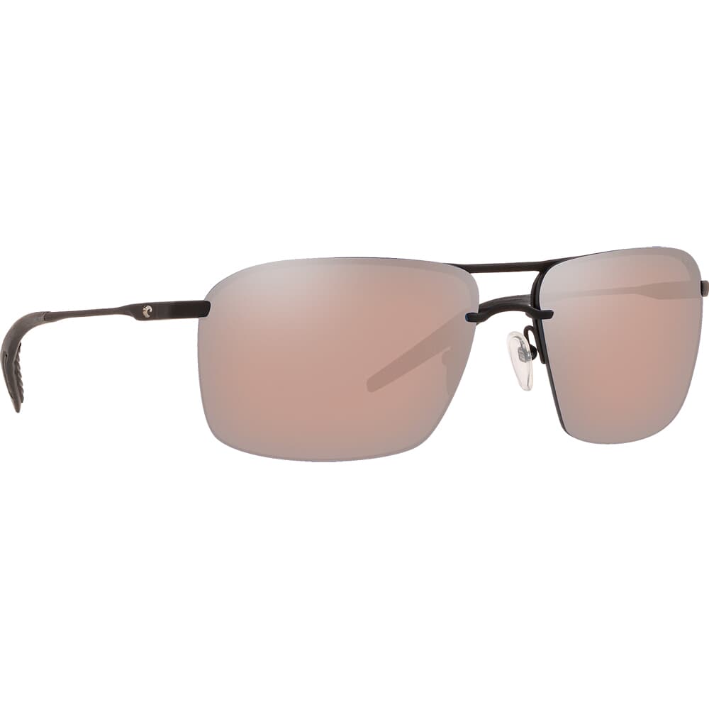 Costa Skimmer Matte Black + Black Sunglasses w/ Copper Silver Mirror 580P Lenses SKM-11-OSCP