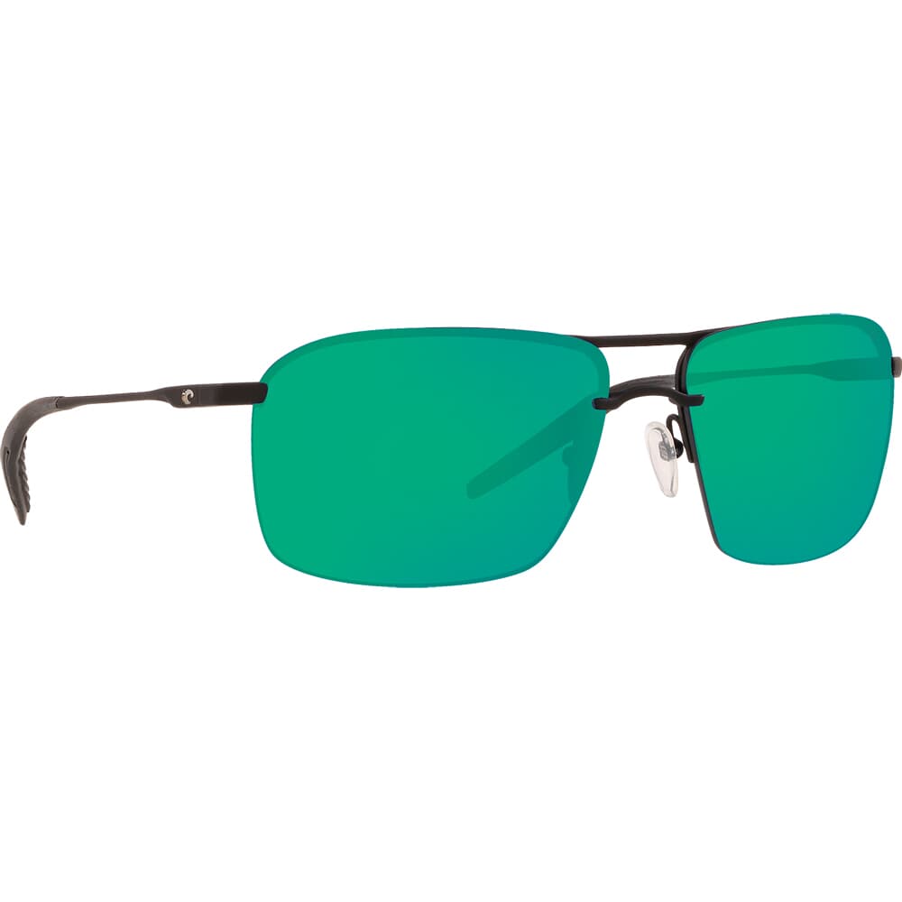 Costa Skimmer Matte Black + Black Sunglasses w/ Green Mirror 580P Lenses SKM-11-OGMP