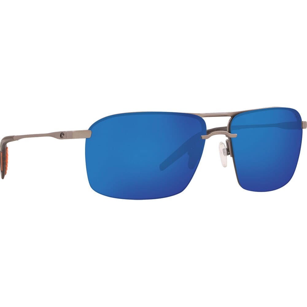 Costa Skimmer Matte Silver + Translucent Grey/Orange Sunglasses SKM-228