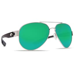 Costa South Point Palladium Silver Frame Sunglasses w/ Green Mirror 580G Lenses SO-21-OGMGLP