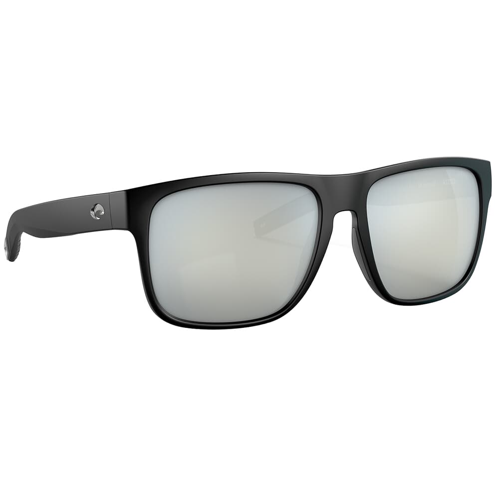 Costa Spearo XL Matte Black Sunglasses w/ Gray Silver Mirror 580G Lenses 06S9013-90130359
