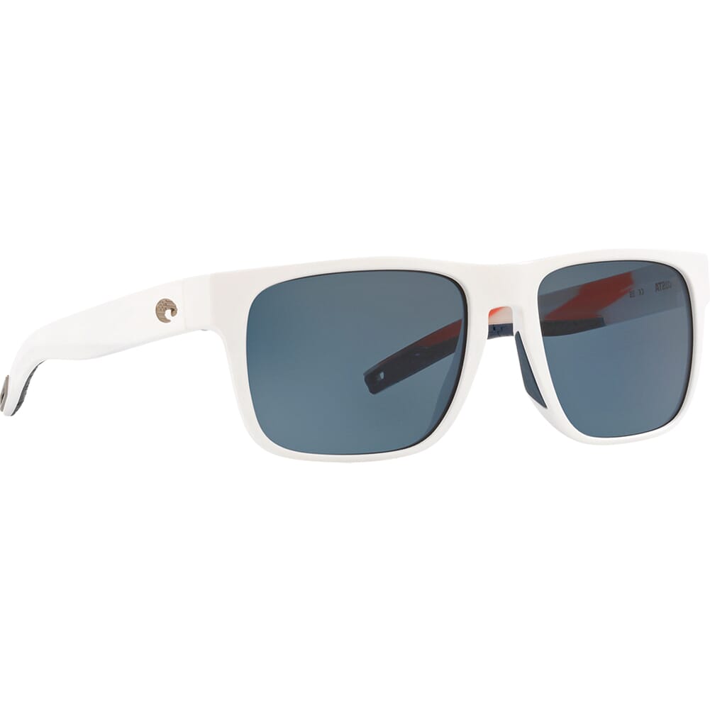 Costa Spearo Matte USA White Frame Sunglasses w/ Gray 580P Lenses SPO-411-OGP