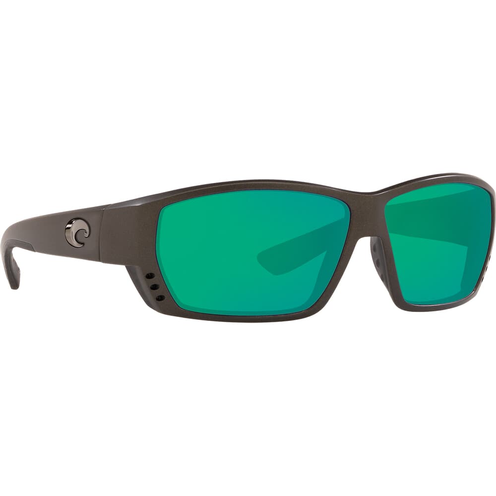 Costa Tuna Alley Steel Gray Metallic Frame Sunglasses w/ Green Mirror 580P Lenses TA-188-OGMP