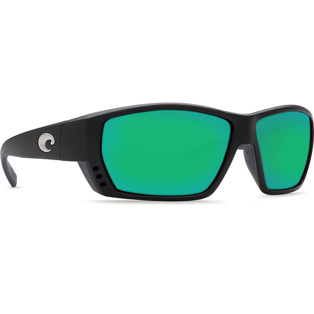 Costa Tuna Alley Matte Black Frame Sunglasses w/ Green Mirror 580P Lenses TA-11-OGMP