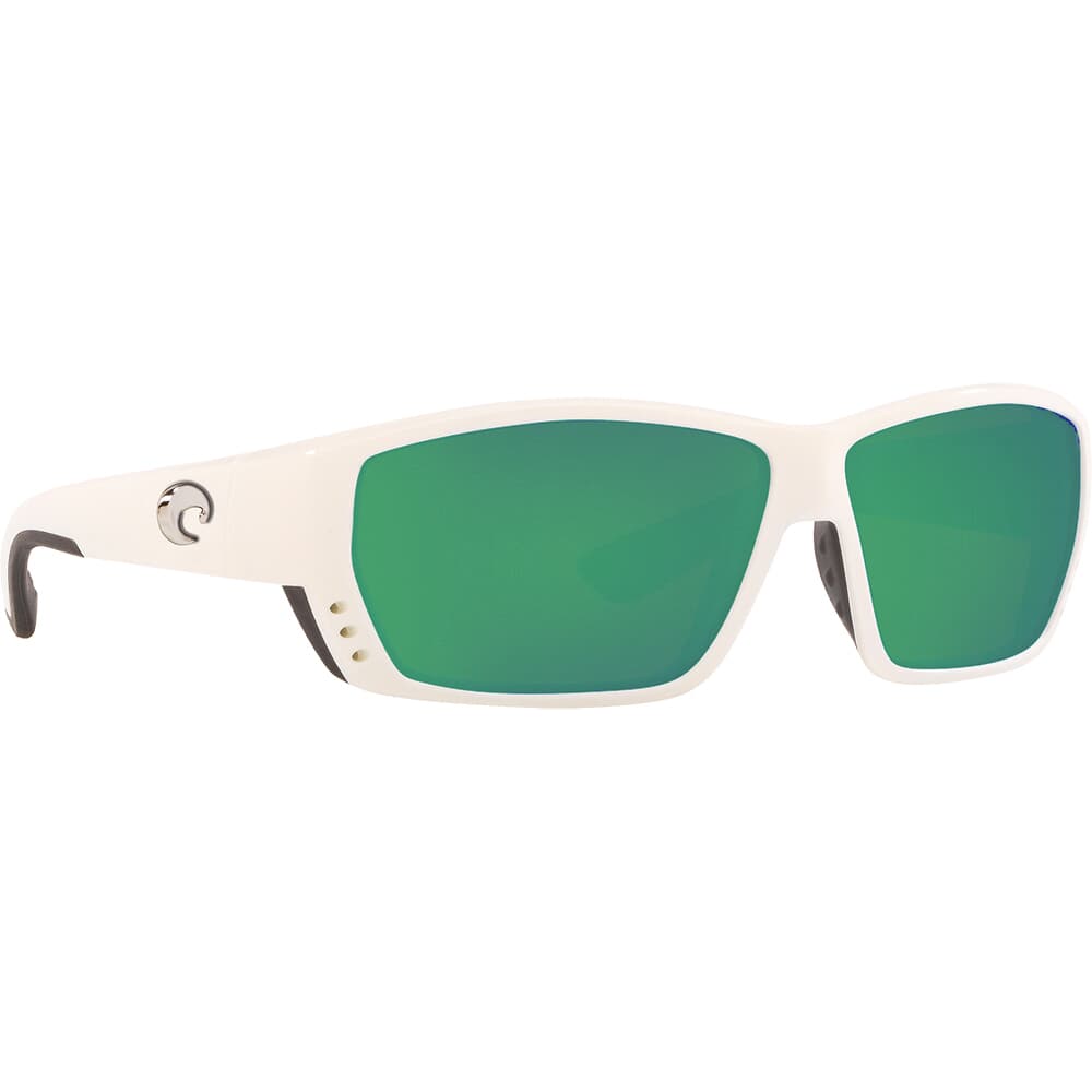 Costa Tuna Alley White Frame Sunglasses w/ Green Mirror 580G Lenses TA-25-OGMGLP