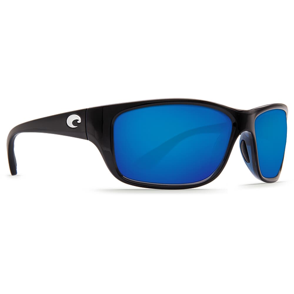 Costa Tasman Sea Shiny Black Frame Sunglasses w/ Blue Mirror 580G Lenses TAS-11-OBMGLP