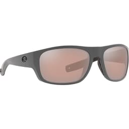 Costa Tico Matte Gray Frame Sunglasses w/ Copper Silver Mirror 580P Lenses TCO-98-OSCP