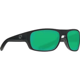 Costa Tico Matte Black Frame Sunglasses w/ Green Mirror 580P Lenses TCO-11-OGMP