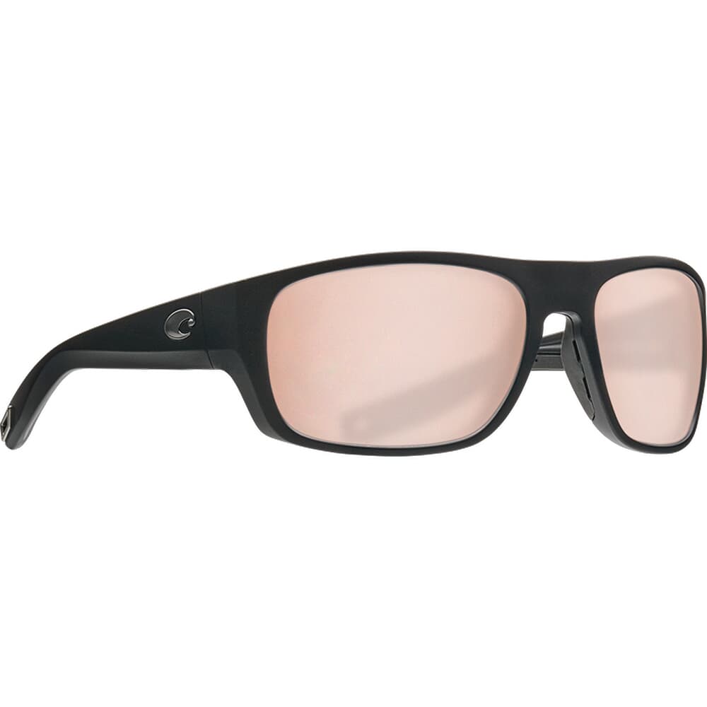Costa Tico Matte Black Frame Sunglasses w/ Copper Silver Mirror 580P Lenses TCO-11-OSCP