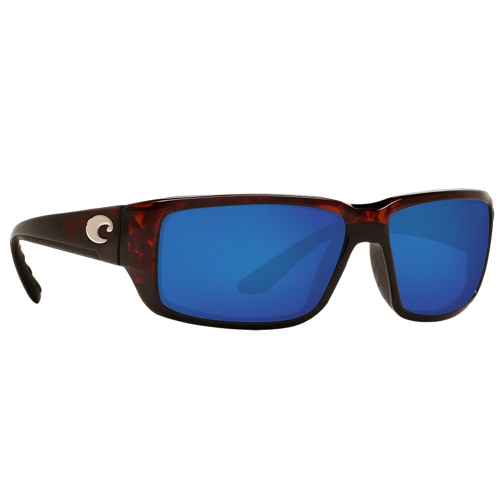 Costa Fantail Tortoise Global Fit Frame Sunglasses w/ Blue Mirror 580P Lenses TF-10GF-OBMP
