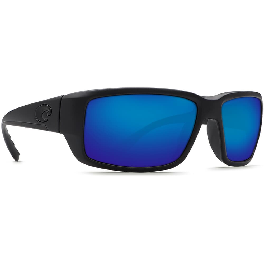 Costa Fantail Blackout Frame Sunglasses w/ Blue Mirror 580P Lenses TF-01-OBMP