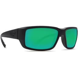 Costa Fantail Blackout Frame Sunglasses w/ Green Mirror 580P Lenses TF-01-OGMP