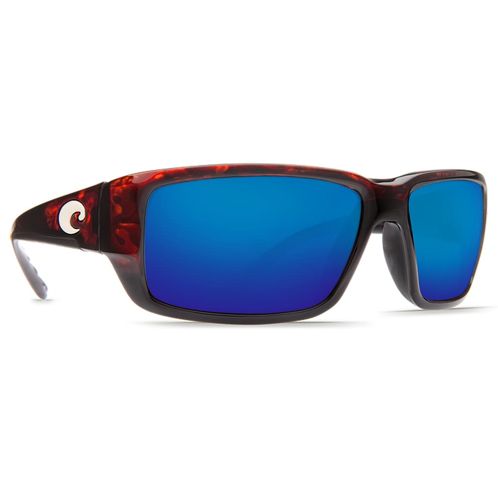 Costa Fantail Tortoise Frame Sunglasses w/ Blue Mirror 580G Lenses TF-10-OBMGLP