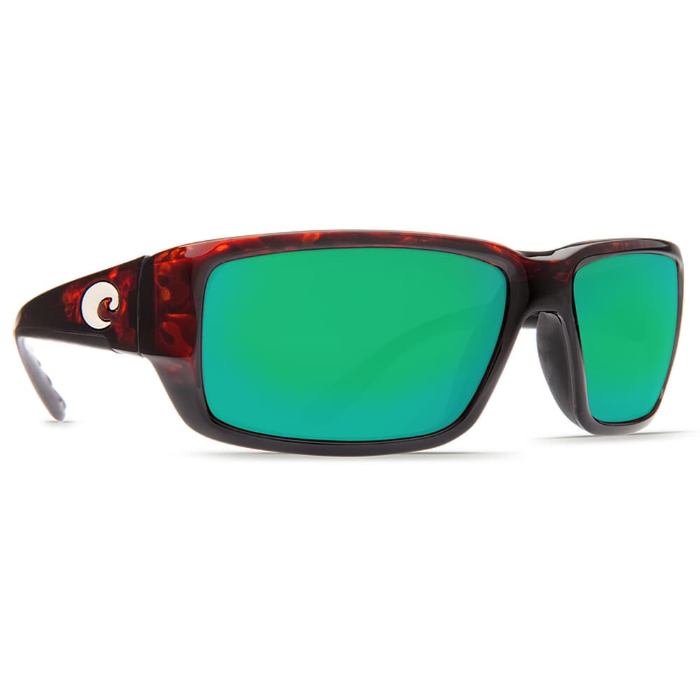 Costa Fantail Tortoise Frame Sunglasses w/ Green Mirror 580P Lenses TF-10-OGMP