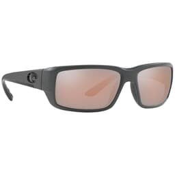 Costa Fantail Matte Gray Frame Sunglasses w/ Copper Silver Mirror 580G Lenses TF-98-OSCGLP