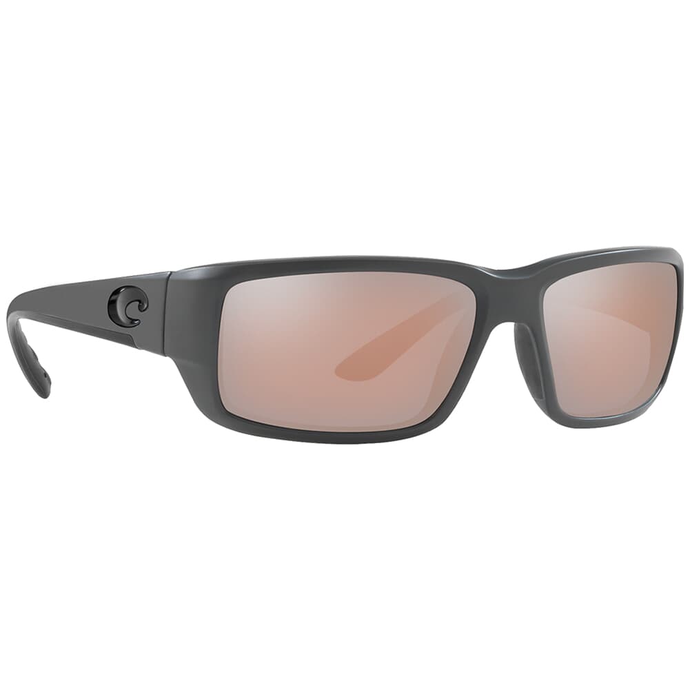 Costa Fantail Matte Gray Frame Sunglasses w/ Copper Silver Mirror 580G Lenses TF-98-OSCGLP