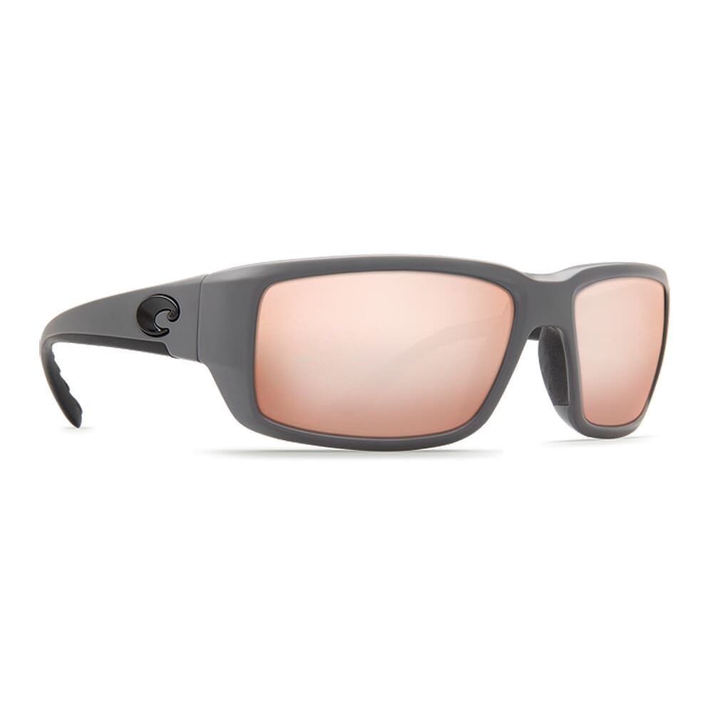 Costa Fantail Matte Gray Frame Sunglasses w/ Copper Silver Mirror 580P Lenses TF-98-OSCP