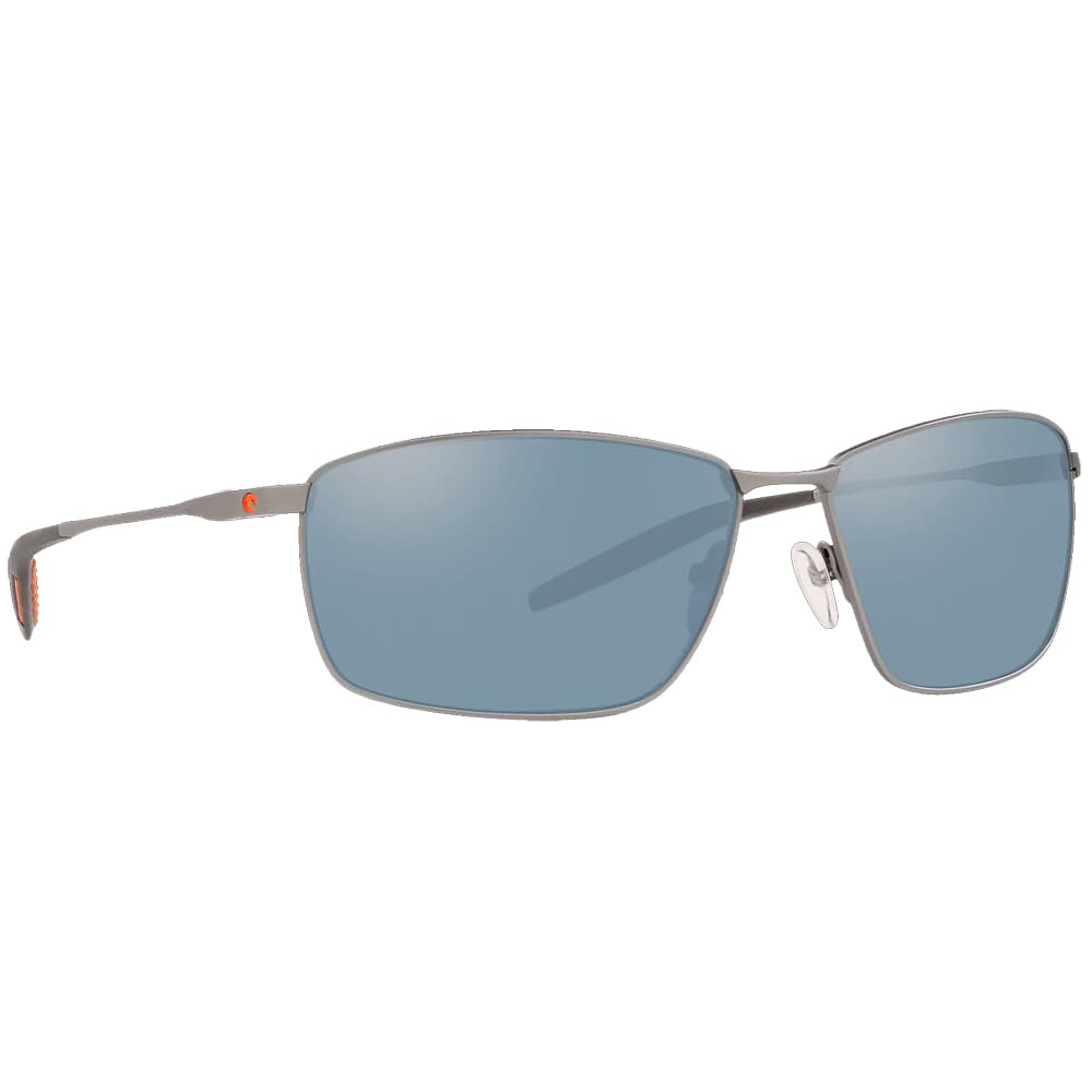 Costa Turret Matte Silver + Translucent Grey/Orange Sunglasses w/ Gray Silver Mirror 580P Lenses TRT-228-OSGP