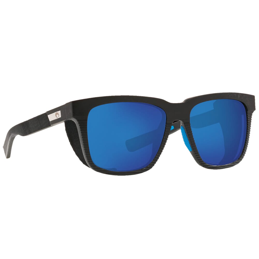 Costa Untangled Pescador Net Gray w/Blue Rubber + Side Shields Sunglasses w/ Blue Mirror 580G Lenses UC1S-00B-OBMGLP