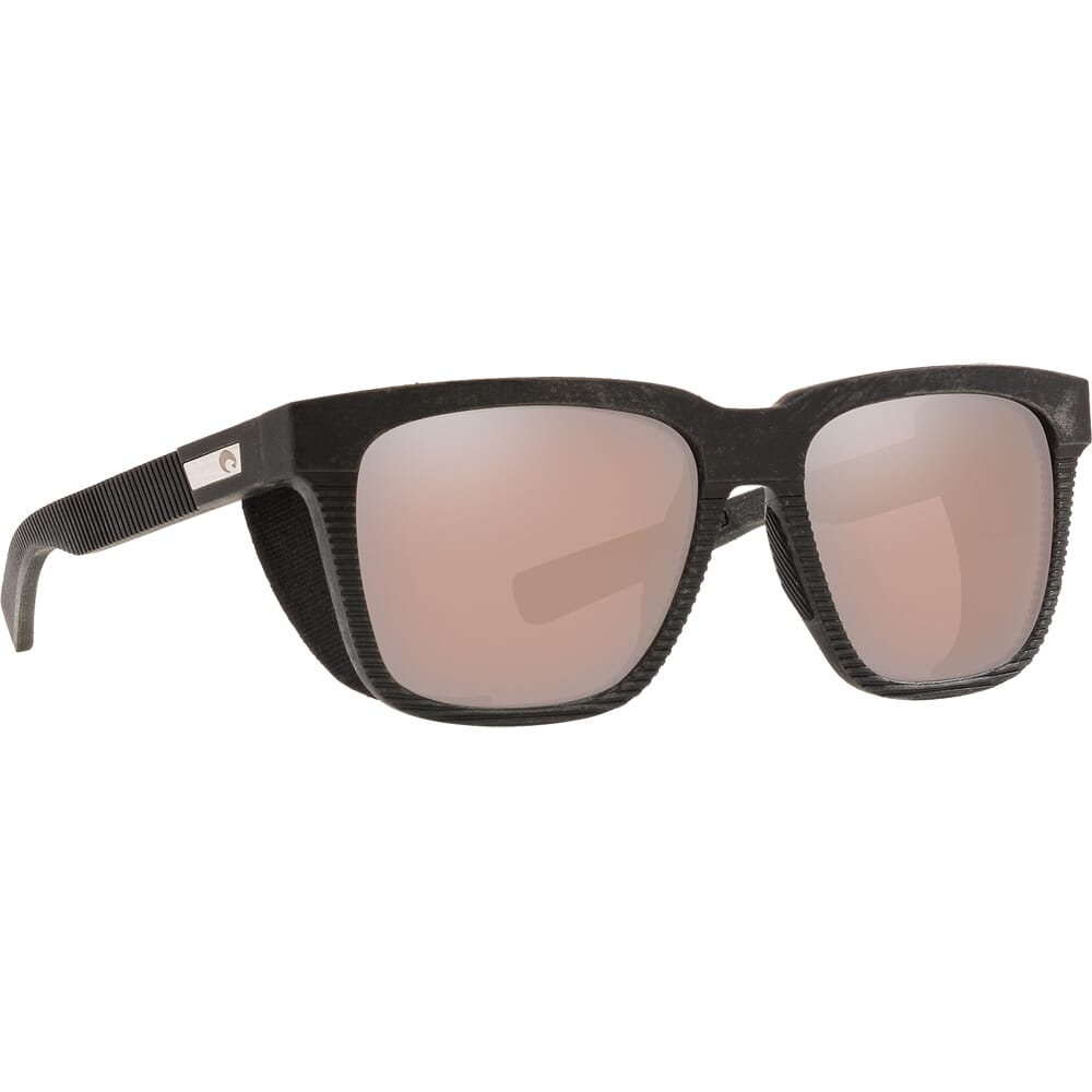 Costa Untangled Pescador Net Gray w/Black Rubber + Side Shields Sunglasses w/ Copper Silver Mirror 580G Lenses UC1S-00G-OSCGLP