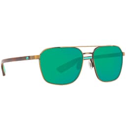 Costa Wader Antique Gold Sunglasses w/ Green Mirror 580P Lenses WDR-291-OGMP