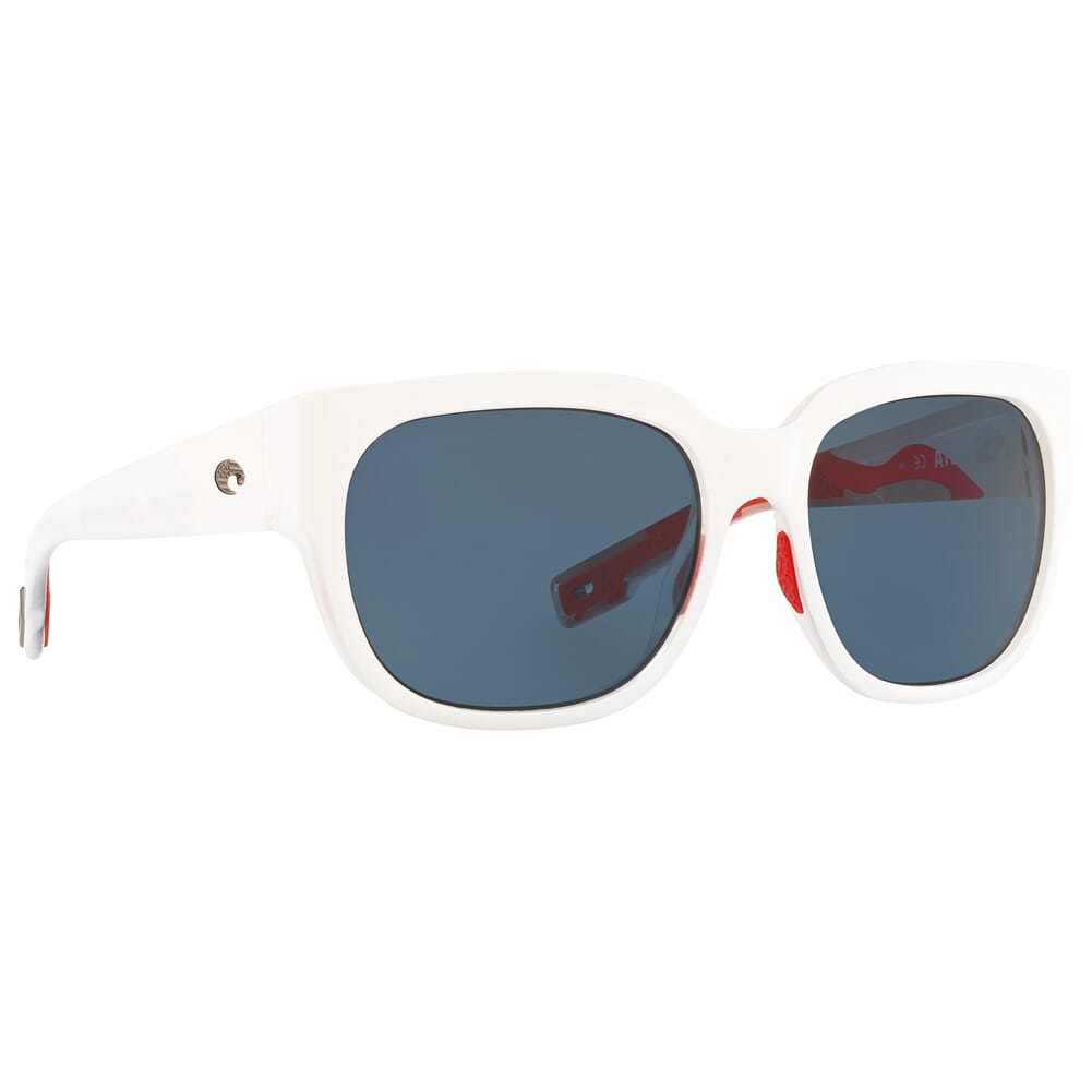 Costa Water Woman II Shiny USA White Frame Sunglasses w/ Gray 580P Lenses WTR-405-OGP