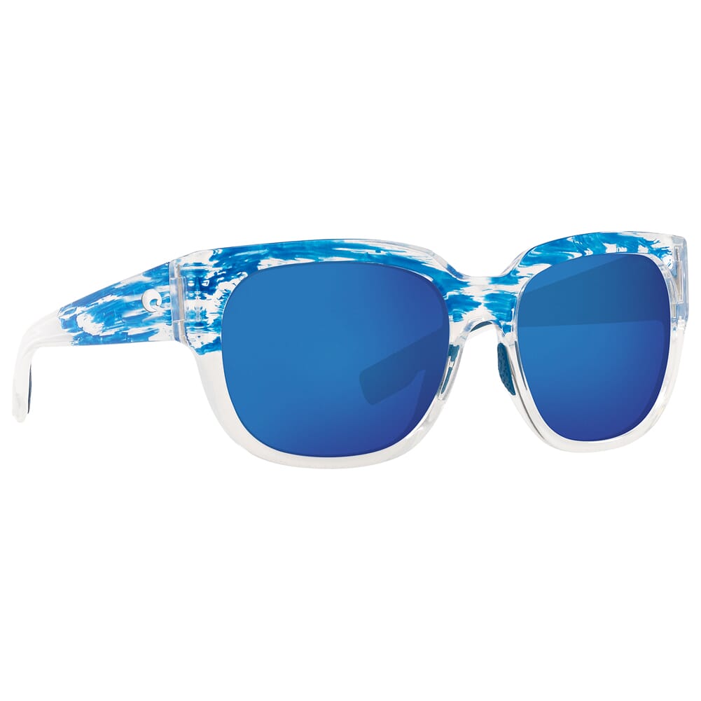 Costa Water Woman II Shiny American Sky Frame Sunglasses w/ Blue Mirror 580G Lenses WTR-406-OBMGLP