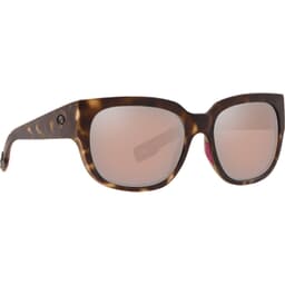 Costa Waterwoman Matte Shadow Tortoise Frame Sunglasses w/ Copper Silver Mirror 580P Lenses WTW-249-OSCP