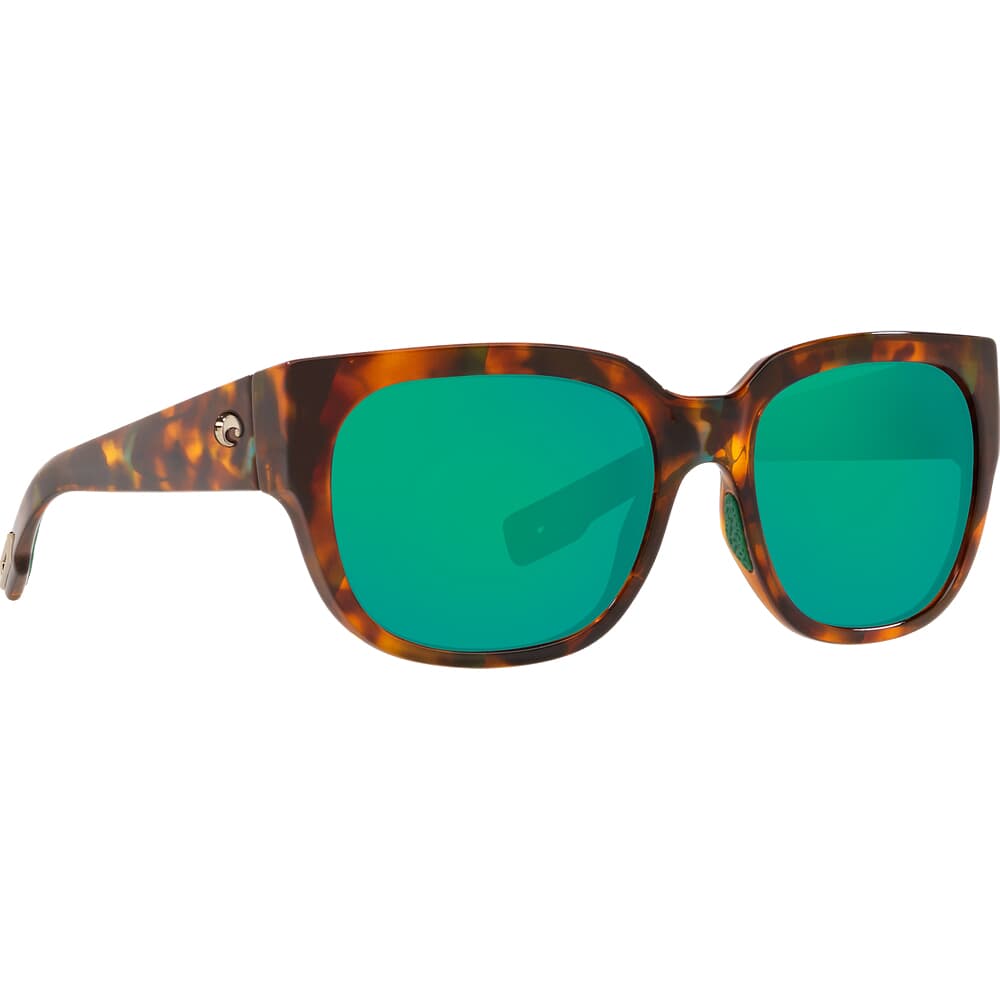 Costa Waterwoman Shiny Palm Tortoise Frame Sunglasses w/ Green Mirror 580P Lenses WTW-250-OGMP