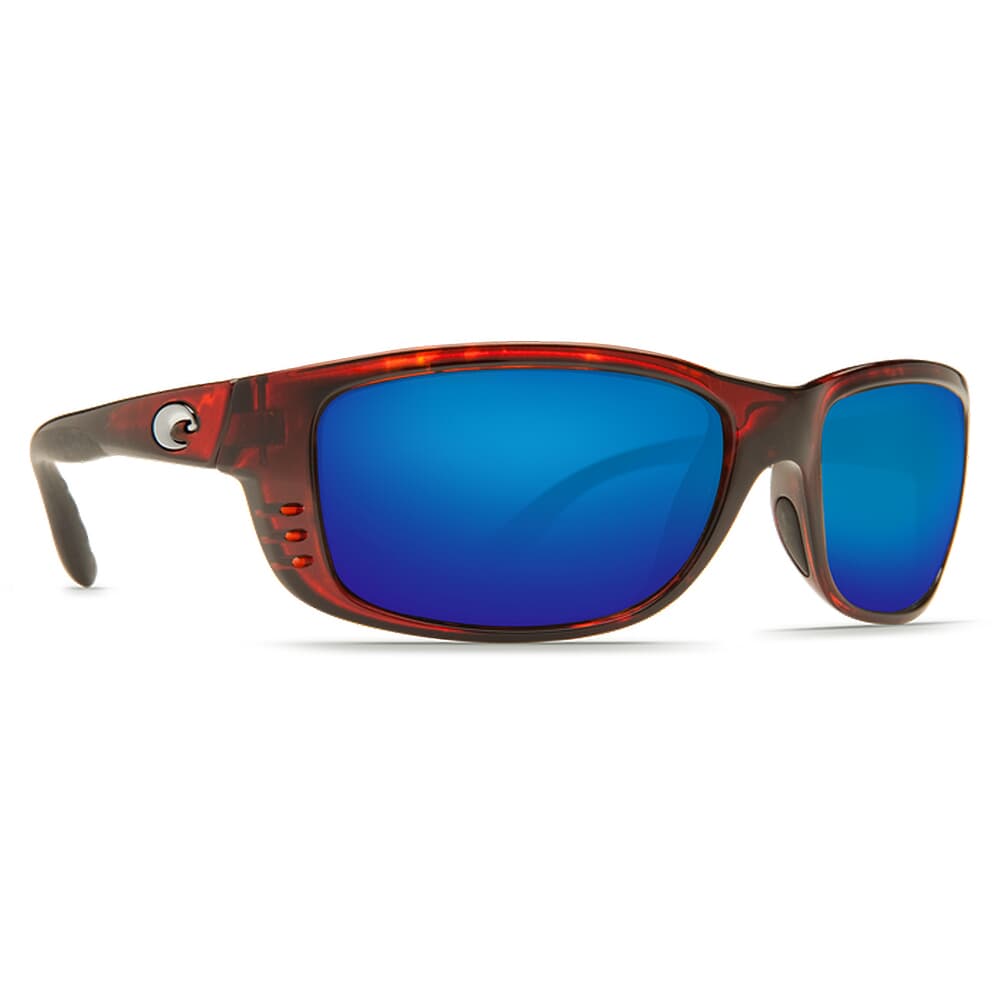 Costa Zane Tortoise Frame Sunglasses w/ Blue Mirror 580P Lenses ZN-10-OBMP