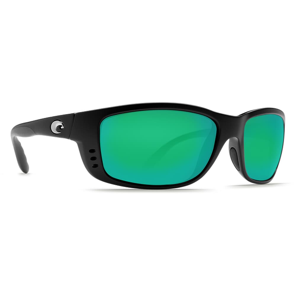 Costa Zane Matte Black Frame Sunglasses w/ Green Mirror 580P Lenses ZN-11-OGMP