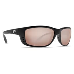 Costa Zane Matte Black Frame Sunglasses w/ Copper Silver Mirror 580G Lenses ZN-11-OSCGLP