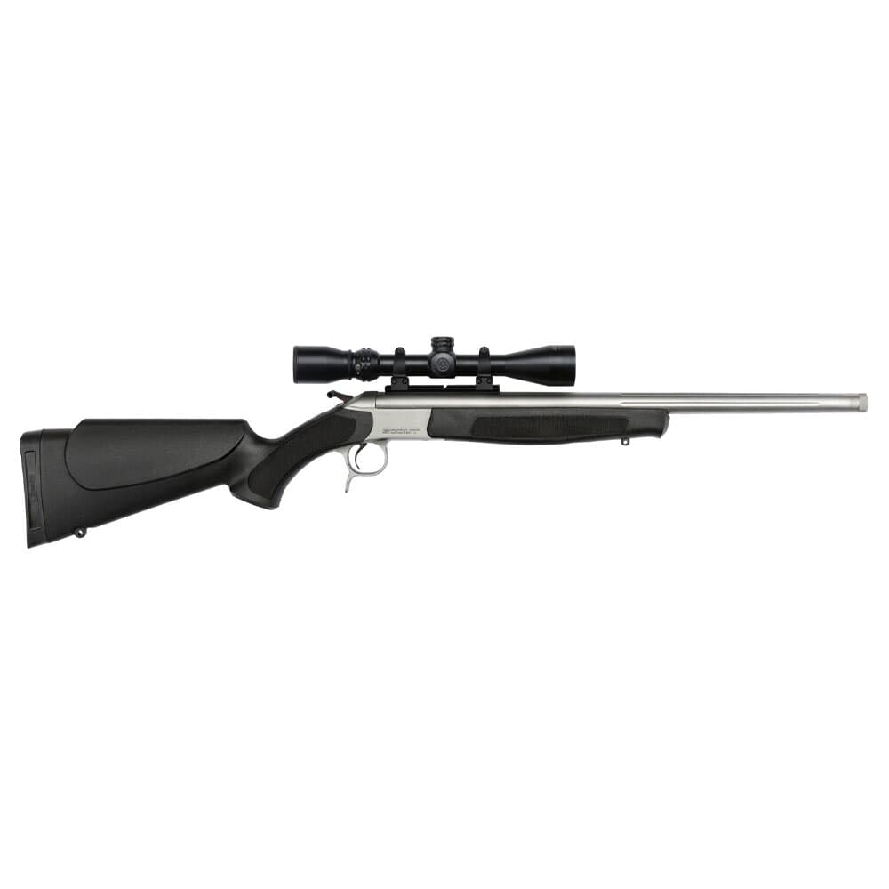 CVA Scoped Scout TD .350 Legend 20&quot; 1:16&quot; 5/8x24&quot; Bbl Stainless/Black Take-Down Single Shot Rifle w/3-9x40 KONUSPRO &amp; Case CR4817SSC