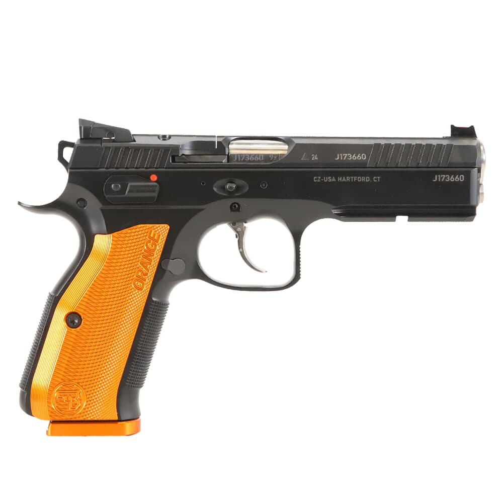 CZ-USA Shadow 2 Orange 9mm 17rd Optics Ready Handgun w/Polycoat Steel Frame, Nitride Slide, FO Front/Blk Serrated Hajo Rear, & Bbl Bushing 91248