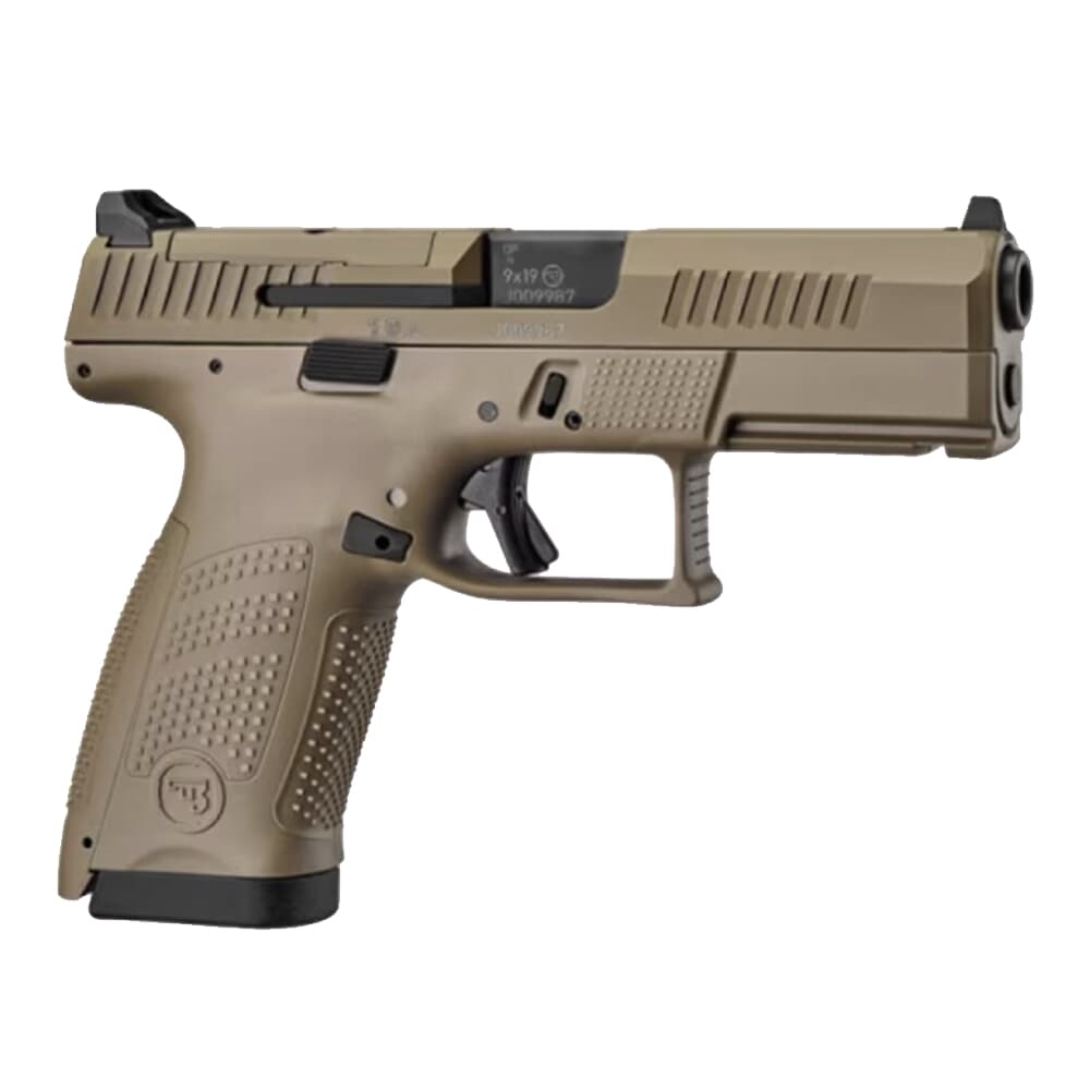 CZ-USA P-10 C OR 9mm 4&quot; Bbl 15rd FDE Optics-Ready Pistol 91591