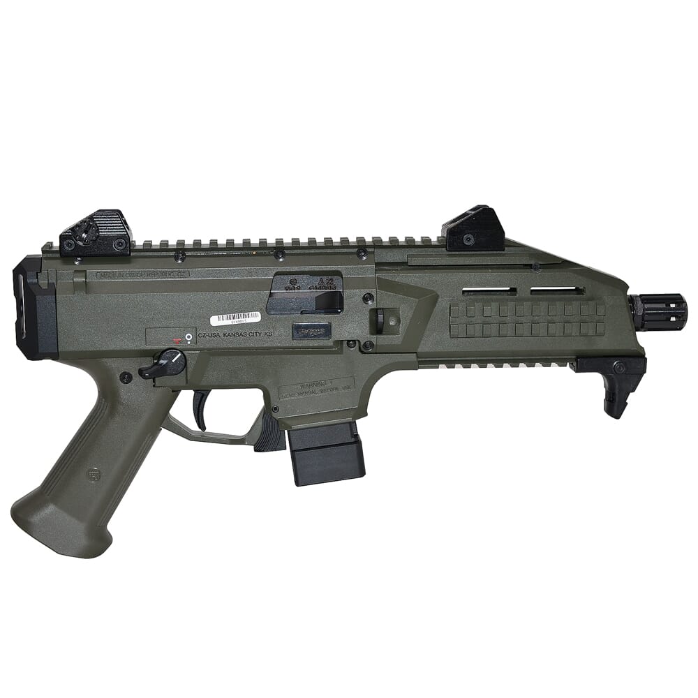 CZ-USA Scorpion EVO 3 S1 9mm 10rd 7.72" 1/2x28 Pistol w/Alum Adj Sights, Top/Bottom Rail, Ambi Manual Safety 01355