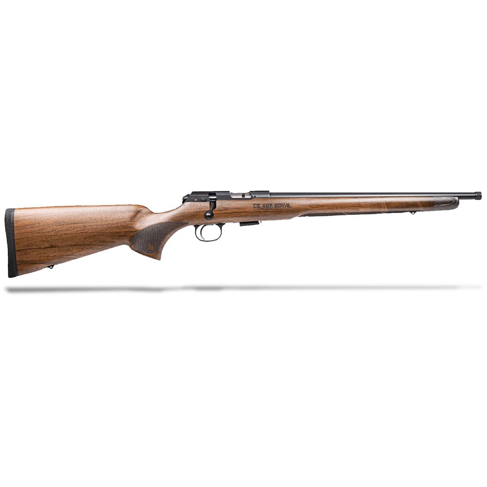 CZ-USA 457 Royal .22 LR 16.5&quot; 1/2x20 Nitride, Walnut, American-Style, Decorative Tip, 11mm Dovetail 5rd Rimfire Rifle 02370