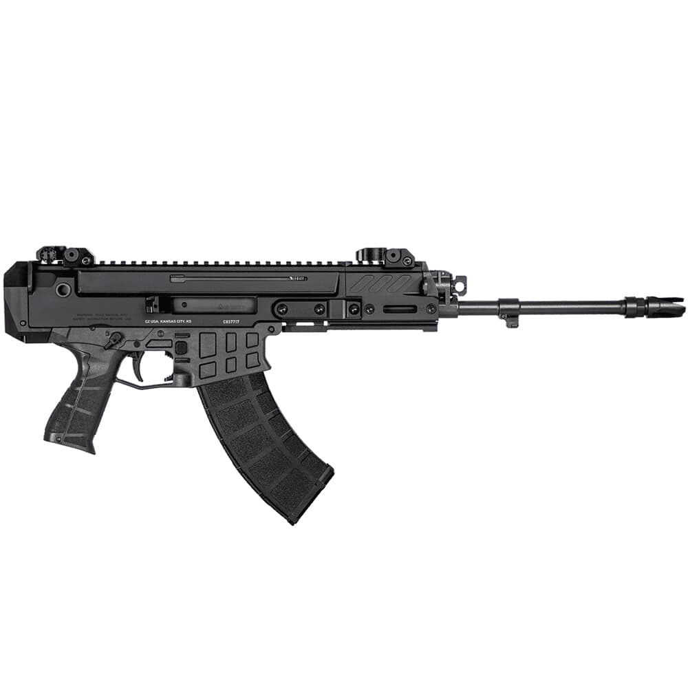 CZ-USA Bren 2 MS 7.62X39 30rd 14&quot; 5/8x24 Pistol w/Ambi Mag Release/Manual Safety, Iron Flip-Up Sights 91462