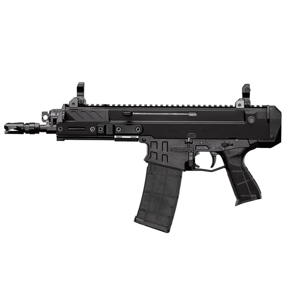 CZ-USA Bren 2 MS 5.56X45 30rd 8&quot; 1/2x28 Pistol w/Ambi Mag Release/Manual Safety, Iron Flip-Up Sights 91450