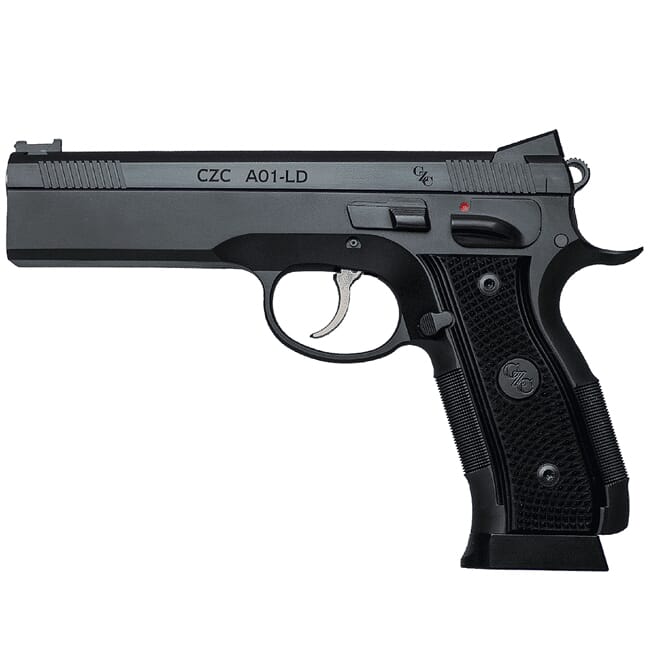 CZ-USA Custom Shop A01-LD 9mm 19rd Blued Steel Handgun w/FO Front/Blk Serrated Rear, Short-Reset Trigger, Match Grade Bull Bbl 91731