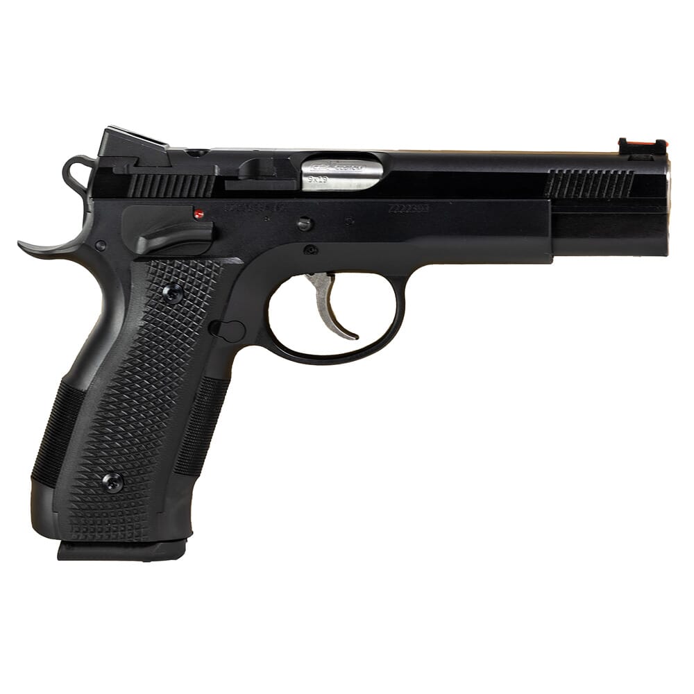 CZ-USA Custom Shop A01-SD Optic-Ready 9mm 19rd Blued Steel Handgun w/FO Front/Blk Serrated Rear, Match Grade Bull Bbl, DMR & RMR Plate 91732