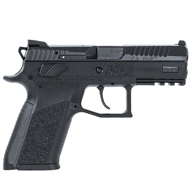 CZ-USA P-07 9mm 15rd Blk Handgun w/Polymer Frame, Nitride Slide, Fixed Sights, Swappable Safety/Decocker, 3 Back Straps 91086