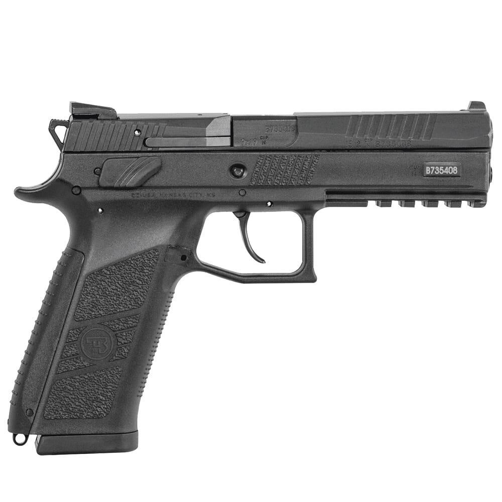 CZ-USA P-09 9mm 19rd Blk Handgun w/Polymer Frame, Nitride Slide, Fixed Sights, Swappable Safety/Decocker, 3 Back Straps 91620