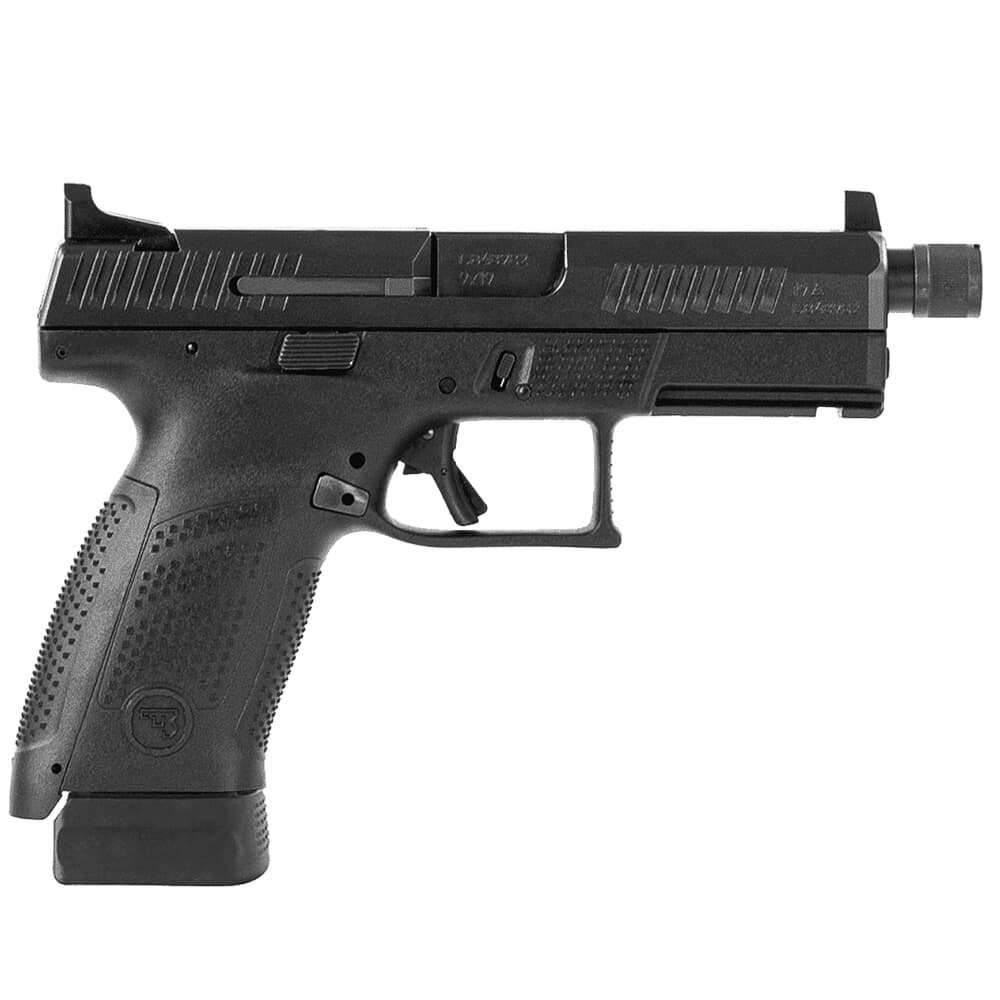 CZ-USA P-10 C Suppressor-Ready 9mm 17rd 1/2x28 Blk Handgun w/Polymer Frame, Nitride Slide, High Fixed Sights, 3 Back Straps, Rev Mag Catch 89533